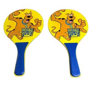 Scooby-Doo Slam It! Foam Paddle Ball Set Yellow Blue Hanna-Barbera 2010